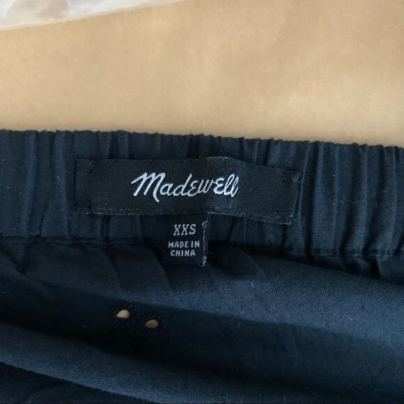 Madewell Off the Shoulder Eyelet Lace Top Black XXS - Picture 6 of 11